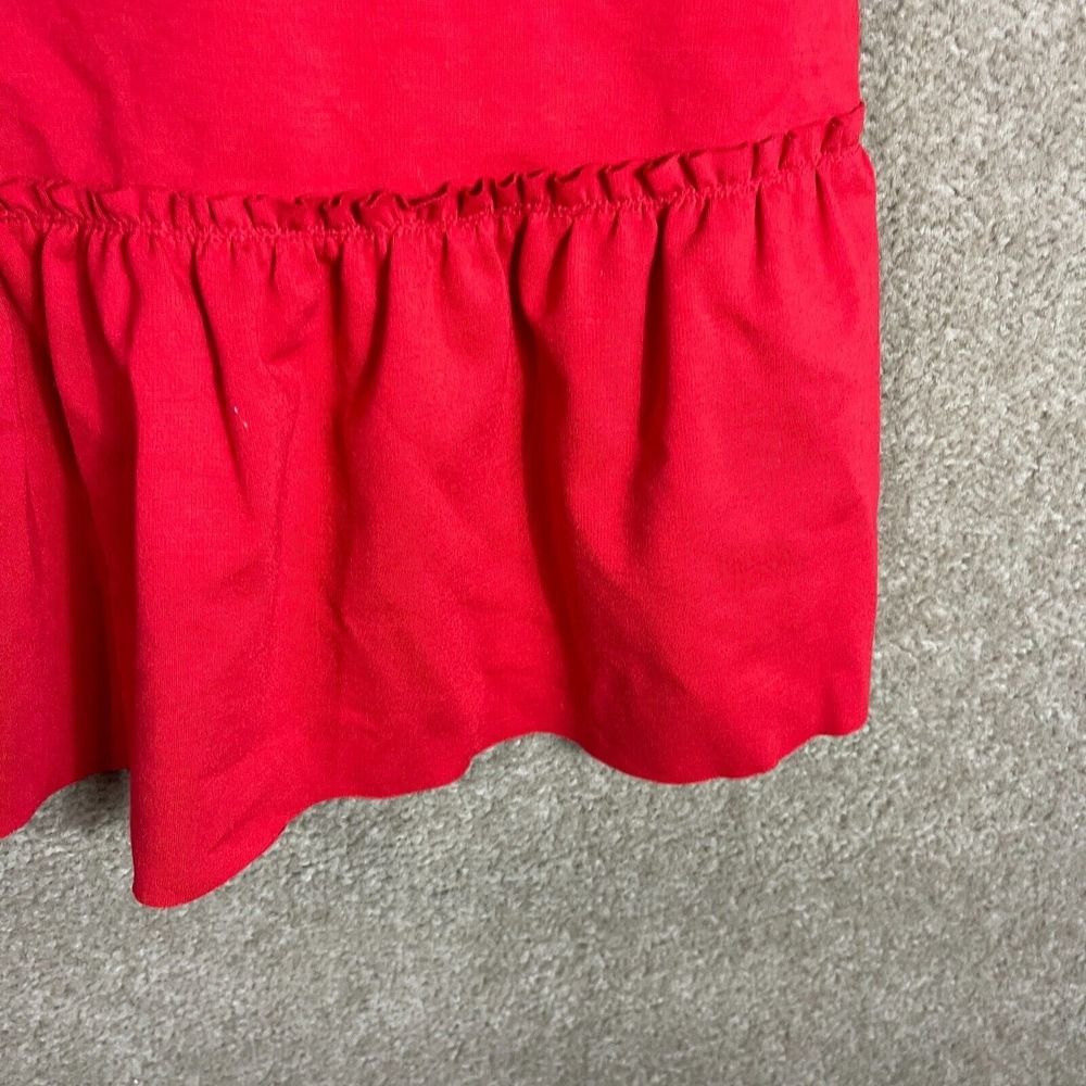 Banana Republic Mini Dress Petite Size 12P Red Sleeveless Ponte Knit Ruffle Hem - Picture 5 of 12